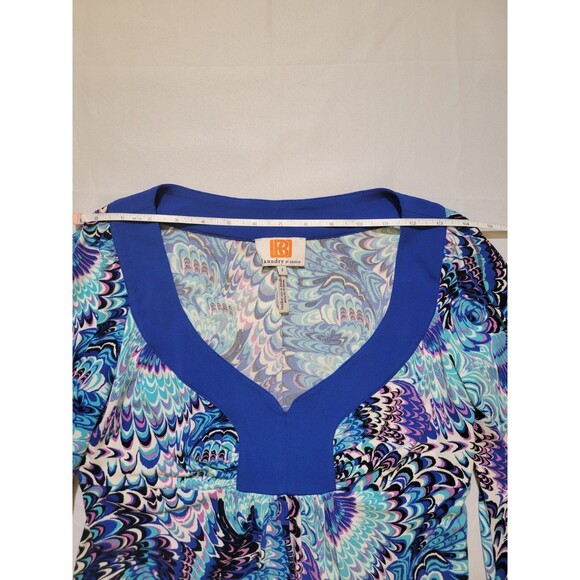 Laundry By Design Dress Womens Size 2 V Neck Long Sleeve Multicolored Retro - Picture 5 of 12